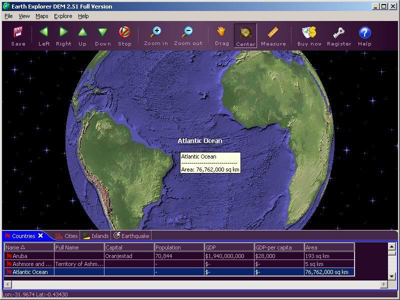 Earth Explorer DEM Screenshot